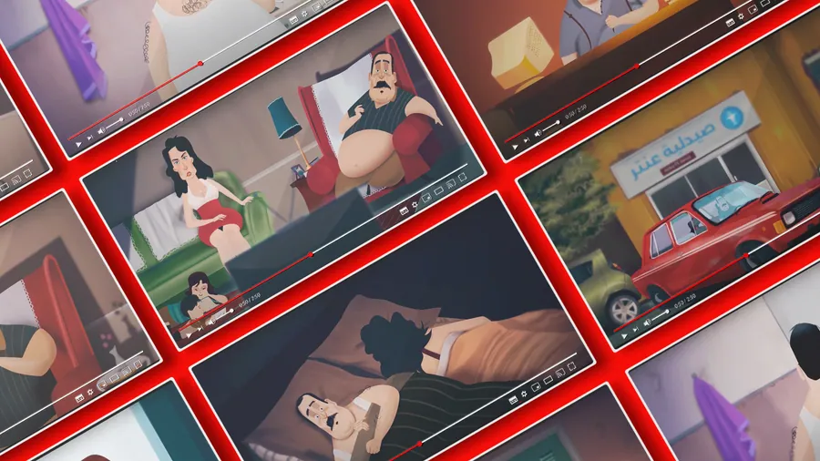 Patient education frames from a healthcare motion graphics project