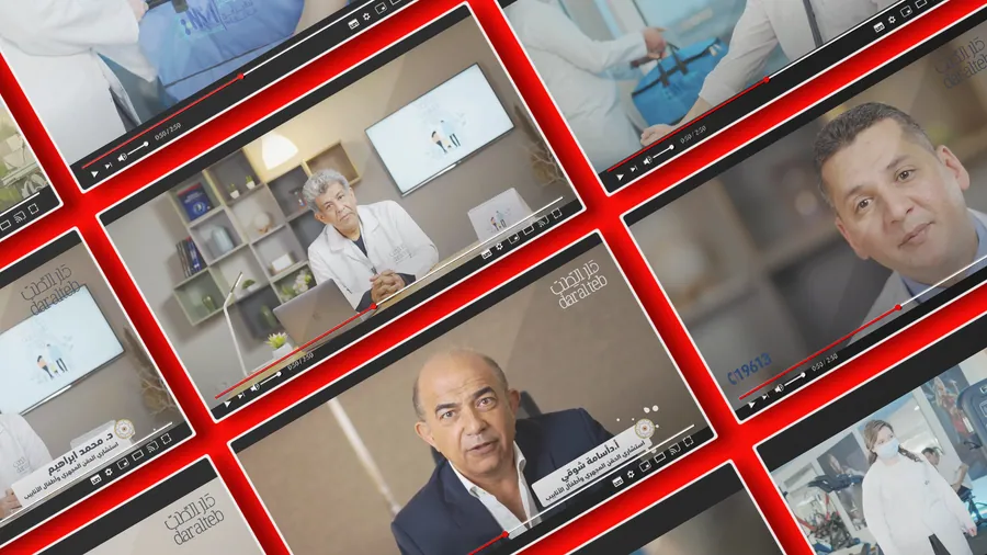 Healthcare interview filming and medical video production frames